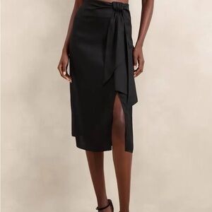 Banana Republic Black Satin Skirt
